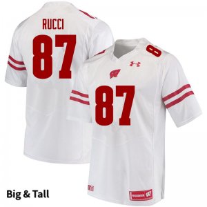 Men's Wisconsin Badgers NCAA #87 Hayden Rucci White Authentic Under Armour Big & Tall Stitched College Football Jersey BR31X47TM